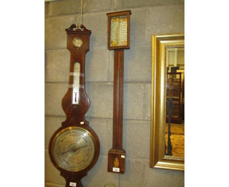 Inlaid Mahogany Stick Barometer by R. Collins 