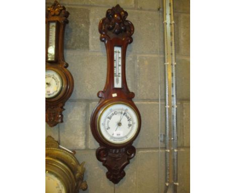 Carved Mahogany Barometer 