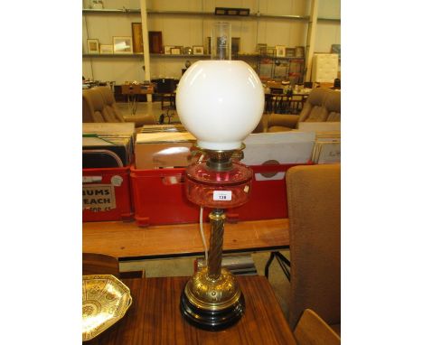 Victorian Oil Lamp, fitted electric 