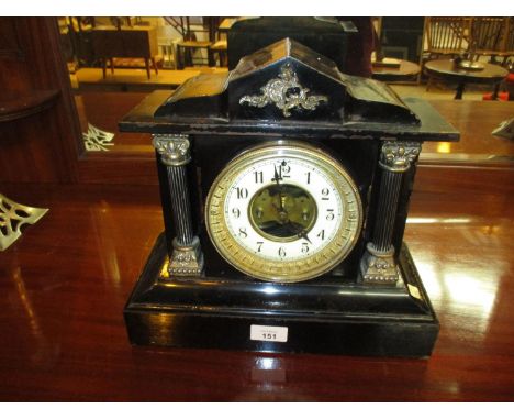 Victorian American Metal Cased Mantel Clock 
