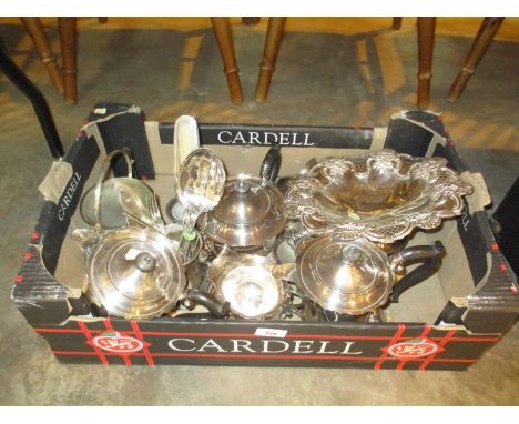 Box of Silver Plated Items 