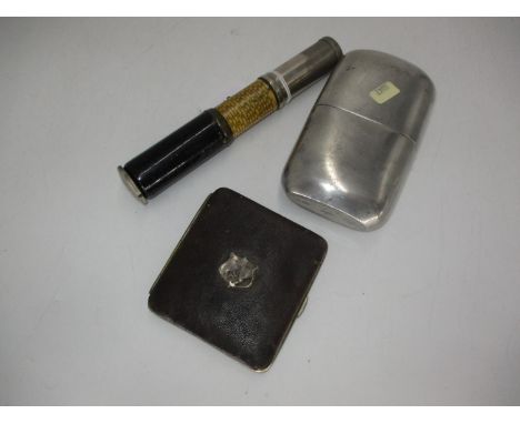 Corbie Ltd Scale No. 429 Calculator, Hip Flask and a Leather Purse 