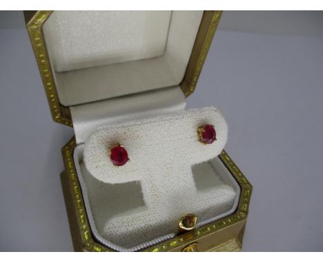 9ct Gold Ruby Stud Earrings 