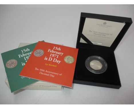 Royal Mint The 50th Anniversary of Decimal Day 2021 UK 50p Silver Proof Coin No. 0993 