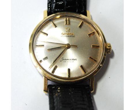 Gent's Omega Seamaster de Ville rolled gold watch. Condition Report Going nicely.  Good dial.  Minor scratches to the glass. 