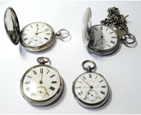 Lever pocket watch by Spittal, Whitehaven, in silver hunter case, 1864, another, 'McKenzie Bros, Inverness', 1882, and a Swis