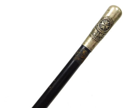 A swagger stick for the St John's Ambulance Association, ebonised, 70cm.