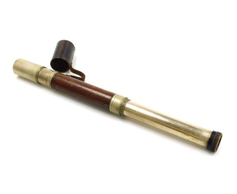 A WWII British Royal Naval telescope, by W Ottway &amp; Co Limited London, with single drawer action, marked Patt 373 number 