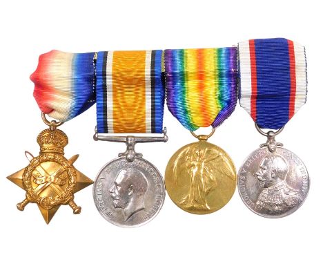 A WWI medal group, comprising 1914-18 British War medal, 1914-15 Star, Victory medal and Royal Fleet Reserve Long Service and