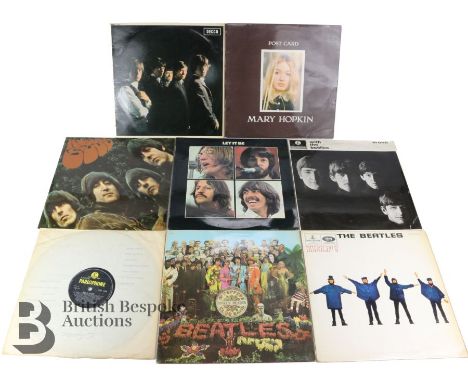 Collection of Beatles LP records, including With The Beatles PMC 1206 matrix XEX 447-7N XEX 448-7N plus a copy without a slee