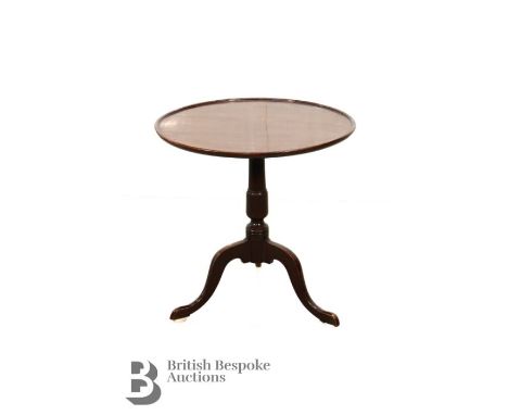 19th century mahogany circular wine table, on tripod base, approx 55 cms diameter x 75 cms h.&nbsp;