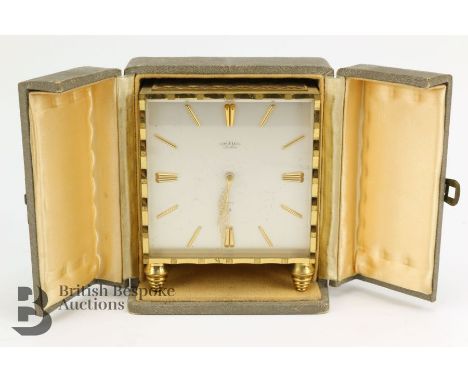 20th century brass Angelus Carillon mantel clock, housed in the original silk-lined box.&nbsp;