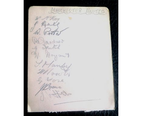 1935-36 MANCHESTER UNITED AUTOGRAPHS
11 Players noted played Southampton 1st Feb 1936 
McKay, Hall, Porter, Garderner, Mutch,