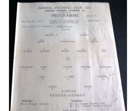 1957-58 ARSENAL V LEYTON ORIENT LONDON CHALLENGE CUP SEMI-FINAL
Football Arsenal v Leyton Orient London Challenge Cup Semi Fi