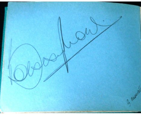 ENGLAND &amp; WEST HAM BOBBY MOORE AUTOGRAPH
Page from a vintage autograph book with a fine example of Bobby Moores signature