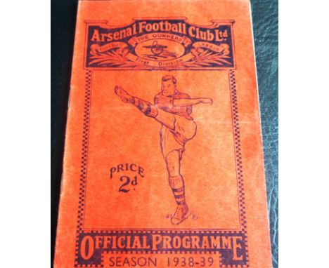 1938-39 ARSENAL V MANCHESTER UNITED
15th April 1939 good condition for age