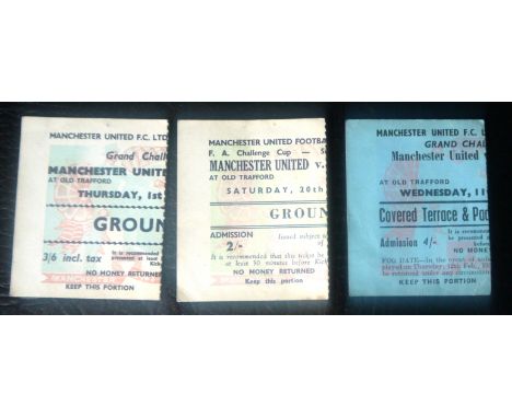 MANCHESTER UNITED VINTAGE TICKETS
FA Cup v Sheffield Wednesday 1959-60, Grand Challenge Games v Real Madrid 1958-59 &amp;&nbs