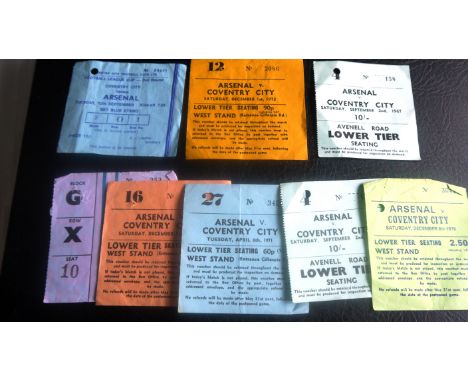 ARSENAL V COVENTRY CITY MATCH TICKETS 1960'S &amp; 70'S X 8
Single punched hole in tickets