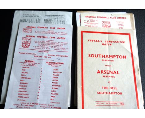 SOUTHAMPTON RESERVES V ARSENAL RESERVES HOME &amp; AWAY X 10
Homes1966-67, 1967-68, 1970-71, 1972-73, 1973-74
Aways 1966-67, 