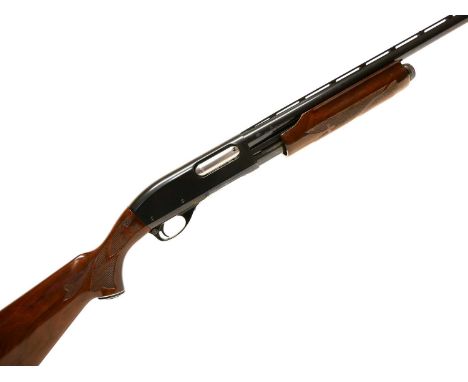 Remington 12 bore Wingmaster pump action shotgun, serial number V401481V, 25.5inch barrel with improved cylinder choke, Londo