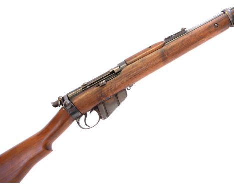 Deactivated BSA Long Lee Enfield .303 bolt action rifle, serial number A23532, 30 inch barrel fitted with folding ladder sigh