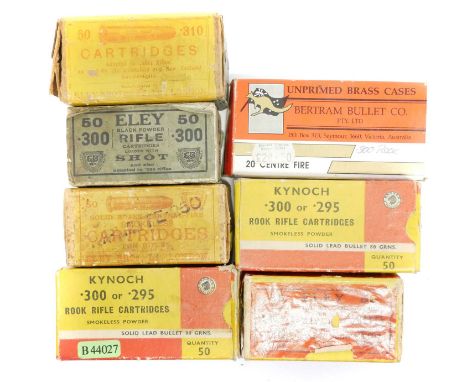 Rook Rifle ammunition, to include 166 rounds of .300 Rook, by Eley and Kynoch, 28 x empty cases, and 16 Bertram cases, also 5