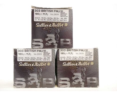 Sellier and Bellot .303 ammunition, 120 rounds 180 grain FMJ.UK FIREARMS LICENCE WITH CORRECT AMMUNITION OR RFD REQUIRED. FAC