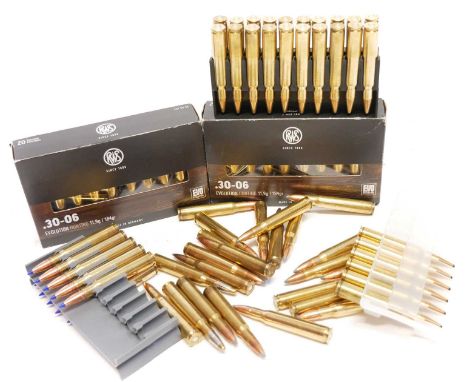 .30-06 ammunition, to include two boxes of 20 RWS 184grain, 26 rounds of Winchester, 30 rounds of Sako, and three further RWS