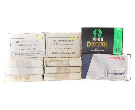 .30-06 ammunition, to include 155 rounds of Gevelot military FMJ ammunition in boxes labelled 7.62 Model 1949, also 20 rounds