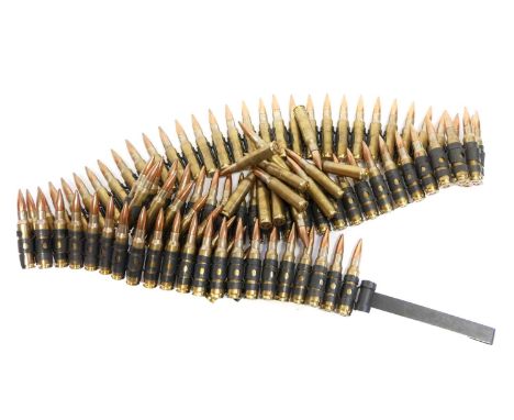 7.62x51 Nato ammunition, ninety five rounds, eighty three of which are contained on belt. UK FIREARMS LICENCE WITH CORRECT AM