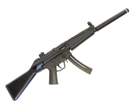 GSG - 5 H&K .22lr semi automatic rifle, serial number B022421, 16inch barrel with dummy silencer, German proof marks, togethe
