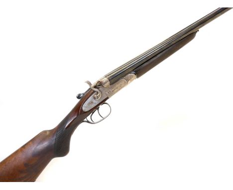 Italian Umberto 24 bore side by side hammer shotgun, serial number 32423, 27 inch barrels, Italian proof marks, 1964 year of 
