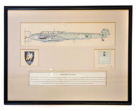 P. Endsleigh Castle (British, 1918-2008) ARAes 'Major Martin Drewes - Messerschmitt BF 110G-4/R3', watercolour / gouache, dat