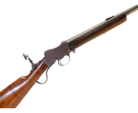 Greener .22 Martini action take down rifle, serial number 018047, 26inch barrel with Birmingham proof marks, two position glo