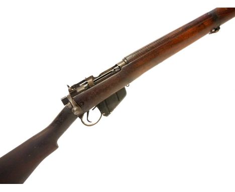Deactivated Lee Enfield No.4 MkI* bolt action .303 rifle, serial number 82L3103, the bolt with missmatching number, Longbranc