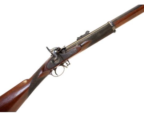 Reilly .577 percussion volunteer Enfield rifle, serial number 11710, 39inch barrel with three groove rifling, secured by thre
