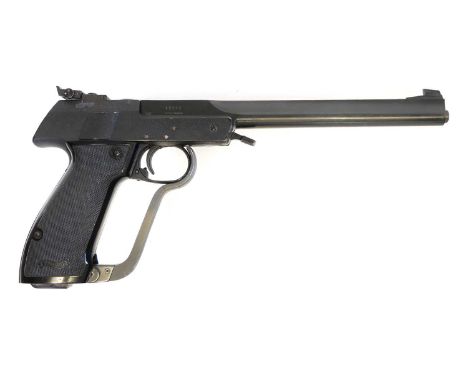 Walther Model 2 air pistol, serial number 13119, 9.5inch barrel, adjustable target sights, with MTM case containing pellets a