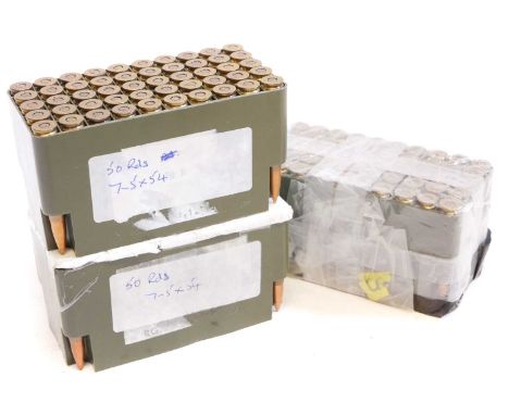7.5x54 ammunition, 150 rounds with FMJ heads. UK FIREARMS LICENCE WITH CORRECT AMMUNITION OR RFD REQUIRED. FACE TO FACE HAND 