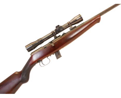 Beretta .22lr semi automatic rifle, serial number 9739, 20inch barrel screw cut for a moderator, Italian proof marks, with on