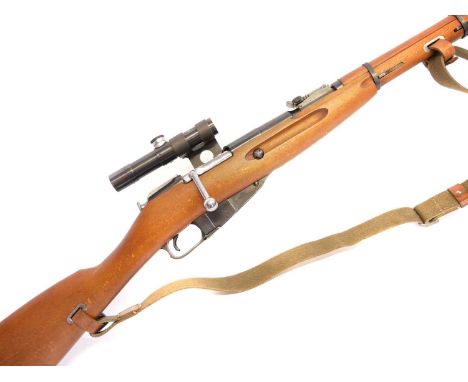 Mosin Nagant 7.62x54R carbine fitted with PU scope, serial number 3768, 21 inch barrel fitted with tangent rear sight, Birmin
