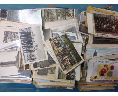 Large collection of vintage postcards and albums featuring various subjects including portrait, UK, world, Birthday cards etc