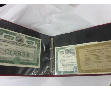 Album share certificate & sheets of German stamps 