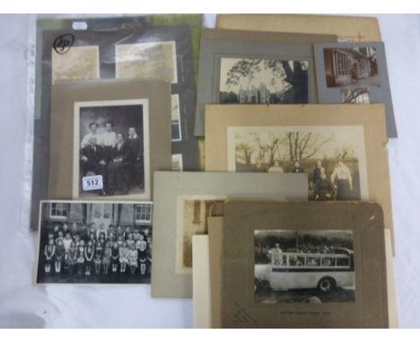 Interesting collection of vintage photographs many mounted from 1890 to 1935 including vews, portraits, schools, groups etc  