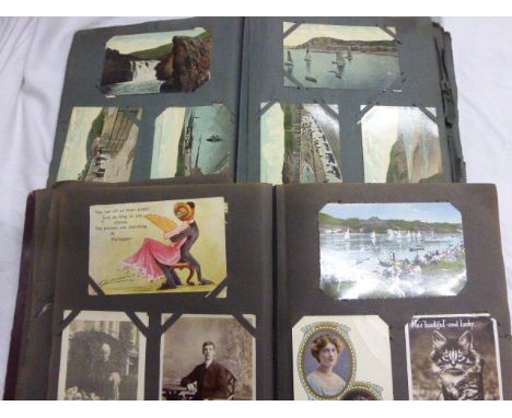 Two vintage postcard albums containing mainly UK postcards many local South West interest