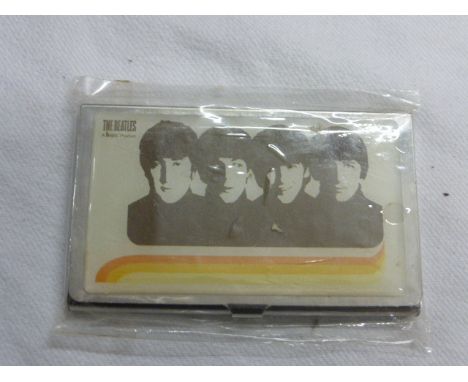 Beatles Collectables - a vintage visiting card case featuring the Fab Four in its original packaging