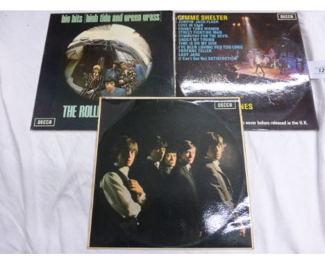 Vinyl - The Rolling Stones - A collection of 3 lp's, The Rolling Stones (LK 4605) unboxed Decca, Big Hits (High Tide & Green 