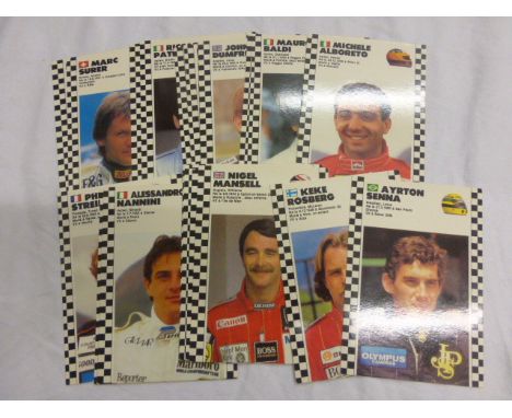 Motor Sport - complete set of  25 x portrait photo postcards of 1986-1987 F1 drivers, in very good condition