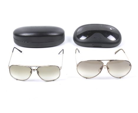 Two pairs of vintage sunglasses. Comprising a Lanvin Paris pair in a Ralph Lauren box and a pair of Carrera Porsche, in the o