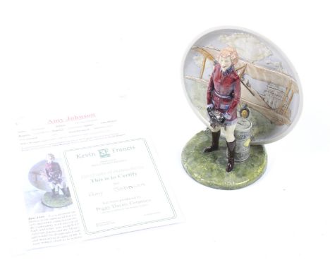 A Kevin Francis ceramic figure, designed by John Michael as an artist's proof. Depicting Amy Johnson, H19cm, with the certifi
