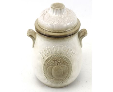 A vintage retro Rumtopf West German storage jar and lid. Numbered 801-28. H28cm Condition Report: Repaired chip to the lid. 
